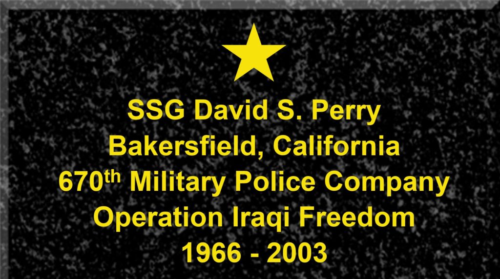 Plaque of Staff Sergeant David S. Perry