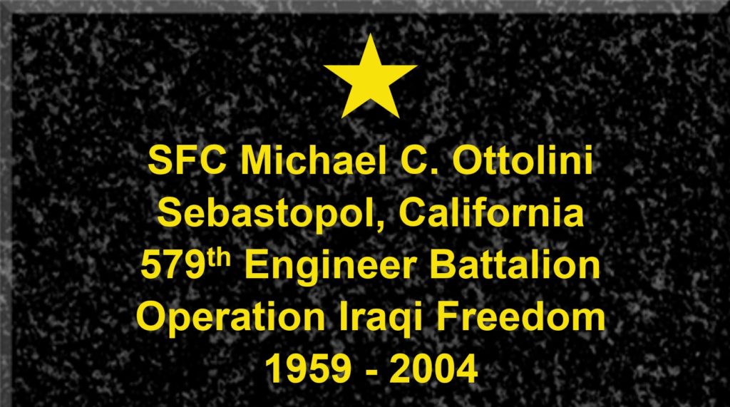 Plaque of Sergeant First Class Michael C. Ottolini