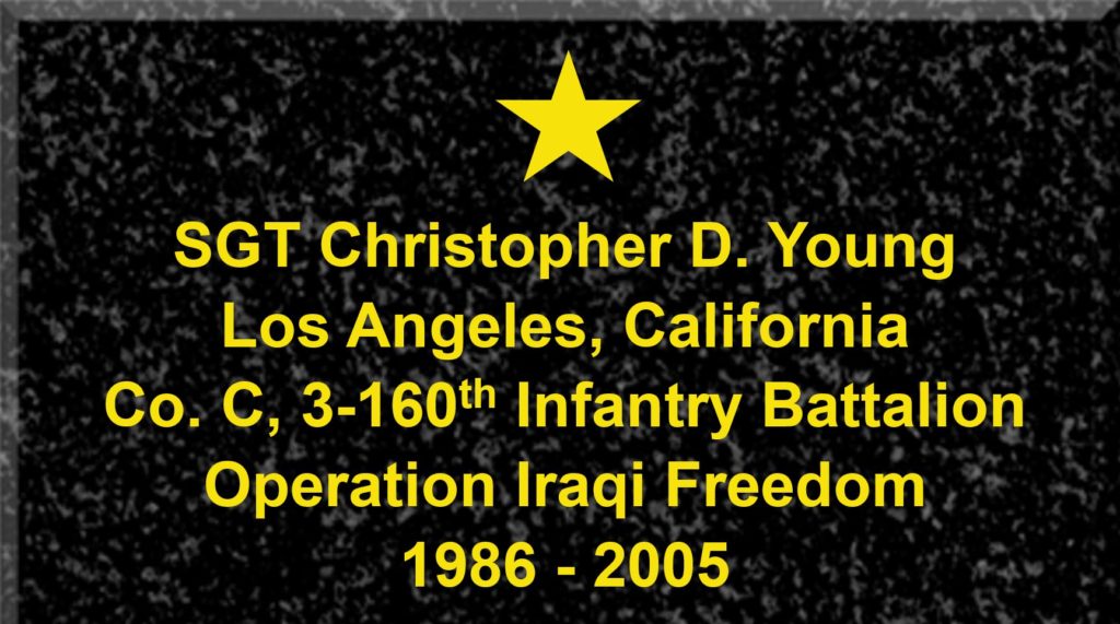 Plaque of Sergeant Christopher D. Young