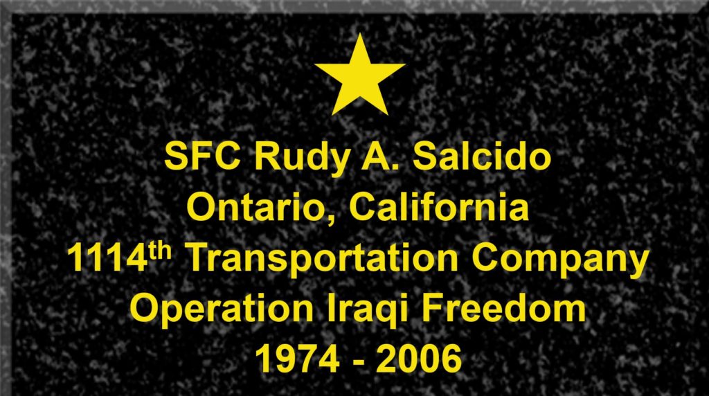 Plague Sergeant First Class Rudy A. Salcido