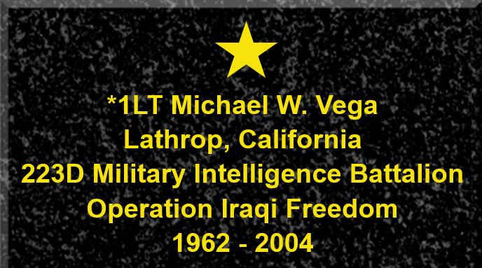 Plague of 1LT Michael W. Vega